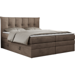 Łóżko kontynentalne PREMIUM 10 KING 140x200 - H4 - brązowy, welwet