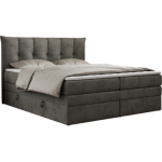 Łóżko kontynentalne PREMIUM 10 KING 120x200 - H3 - ciemnoszary, welwet