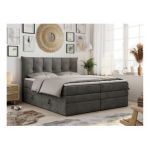 Łóżko kontynentalne PREMIUM 10 KING 180x200 - H3 - ciemnoszary, welwet