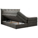 Łóżko kontynentalne PREMIUM 10 KING 180x200 - H3 - ciemnoszary, welwet