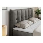 Łóżko kontynentalne PREMIUM 10 KING 120x200 - H4 - ciemnoszary, welwet