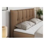 Łóżko kontynentalne PREMIUM 10 KING 180x200 - H3 - brązowy, ekoskóra