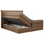 Łóżko kontynentalne PREMIUM 10 KING 200x200 - H4 - brązowy, ekoskóra