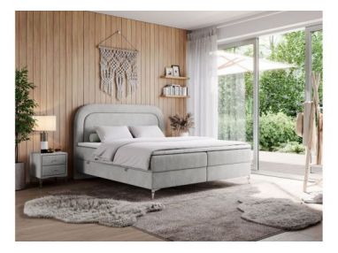 Łóżko kontynentalne EIRA 120x200 - H3 - jasnoszary, struktura