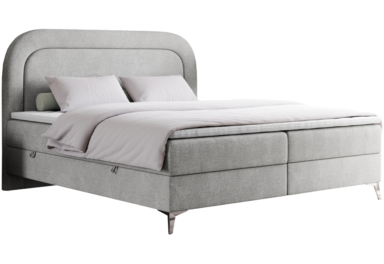 Łóżko kontynentalne EIRA 120x200 - H3 - jasnoszary, struktura