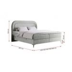 Łóżko kontynentalne EIRA 120x200 - H3 - jasnoszary, struktura