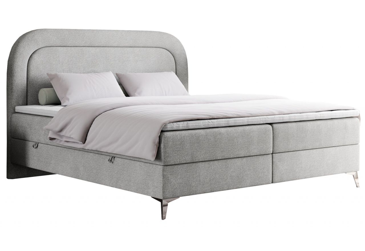 Łóżko kontynentalne EIRA 120x200 - H3 - jasnoszary, struktura
