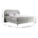 Łóżko kontynentalne EIRA 160x200 - H3 - jasnoszary, struktura