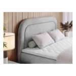 Łóżko kontynentalne EIRA 160x200 - H3 - jasnoszary, struktura