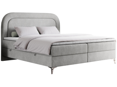 Łóżko kontynentalne EIRA 200x200 - H3 - jasnoszary, struktura