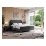 Łóżko kontynentalne EIRA 120x200 - H3 - ciemnoszary, struktura