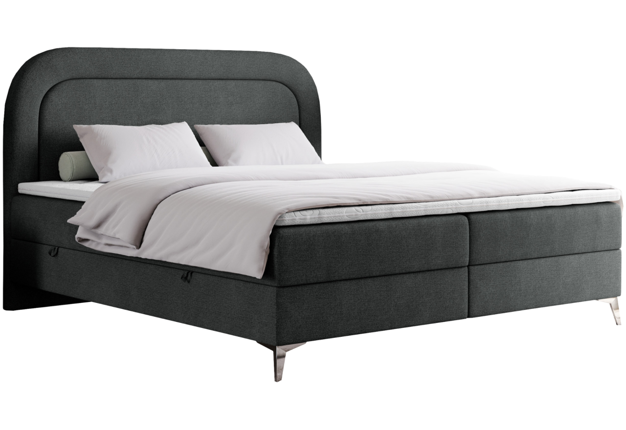 Łóżko kontynentalne EIRA 140x200 - H3 - ciemnoszary, struktura