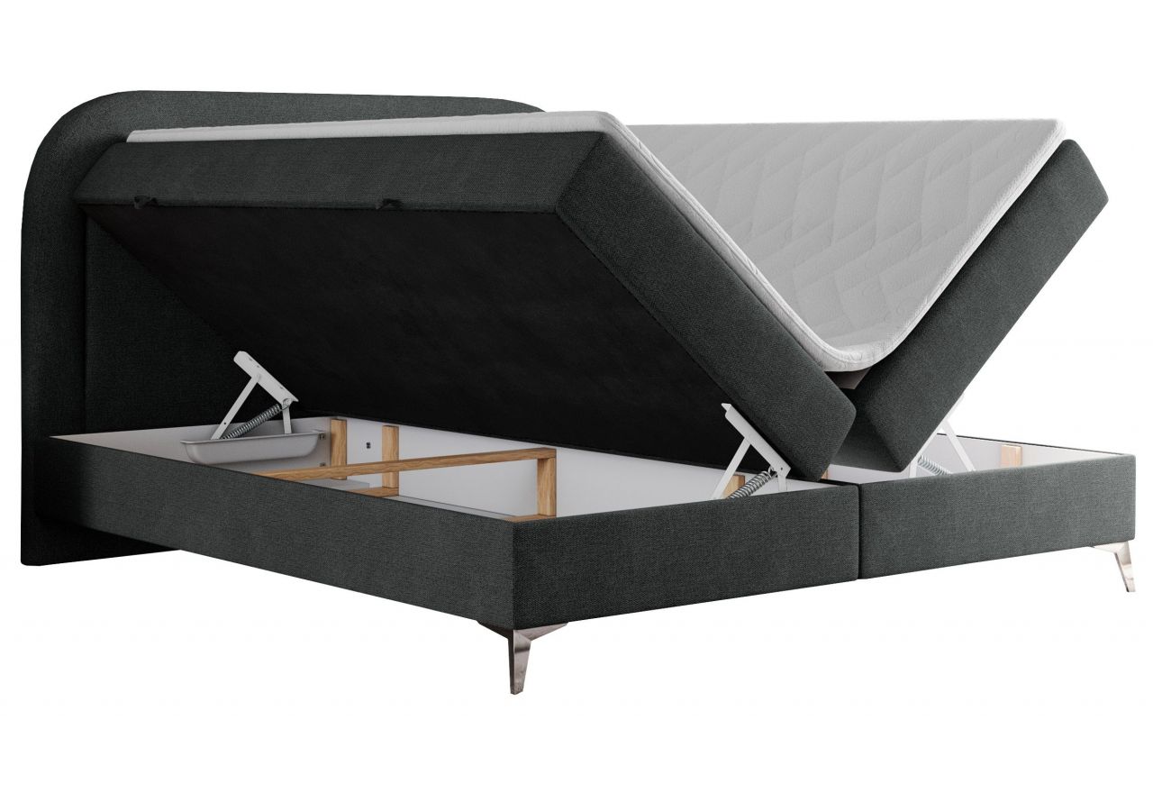 Łóżko kontynentalne EIRA 200x200 - H3 - ciemnoszary, struktura