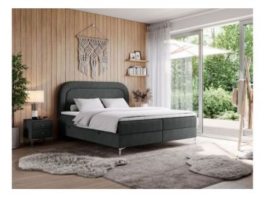 Łóżko kontynentalne EIRA 140x200 - H4 - ciemnoszary, struktura