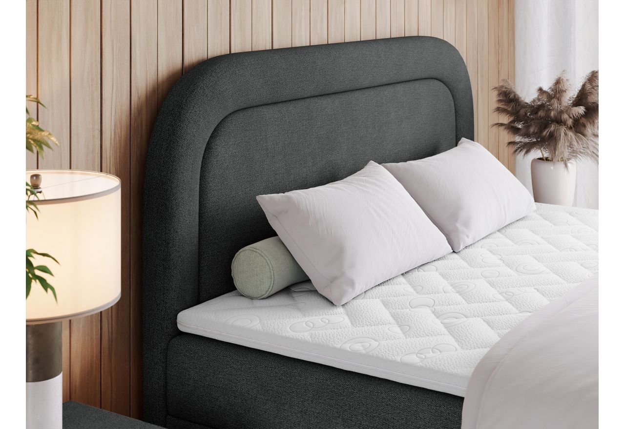 Łóżko kontynentalne EIRA 140x200 - H4 - ciemnoszary, struktura