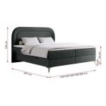 Łóżko kontynentalne EIRA 180x200 - H4 - ciemnoszary, struktura