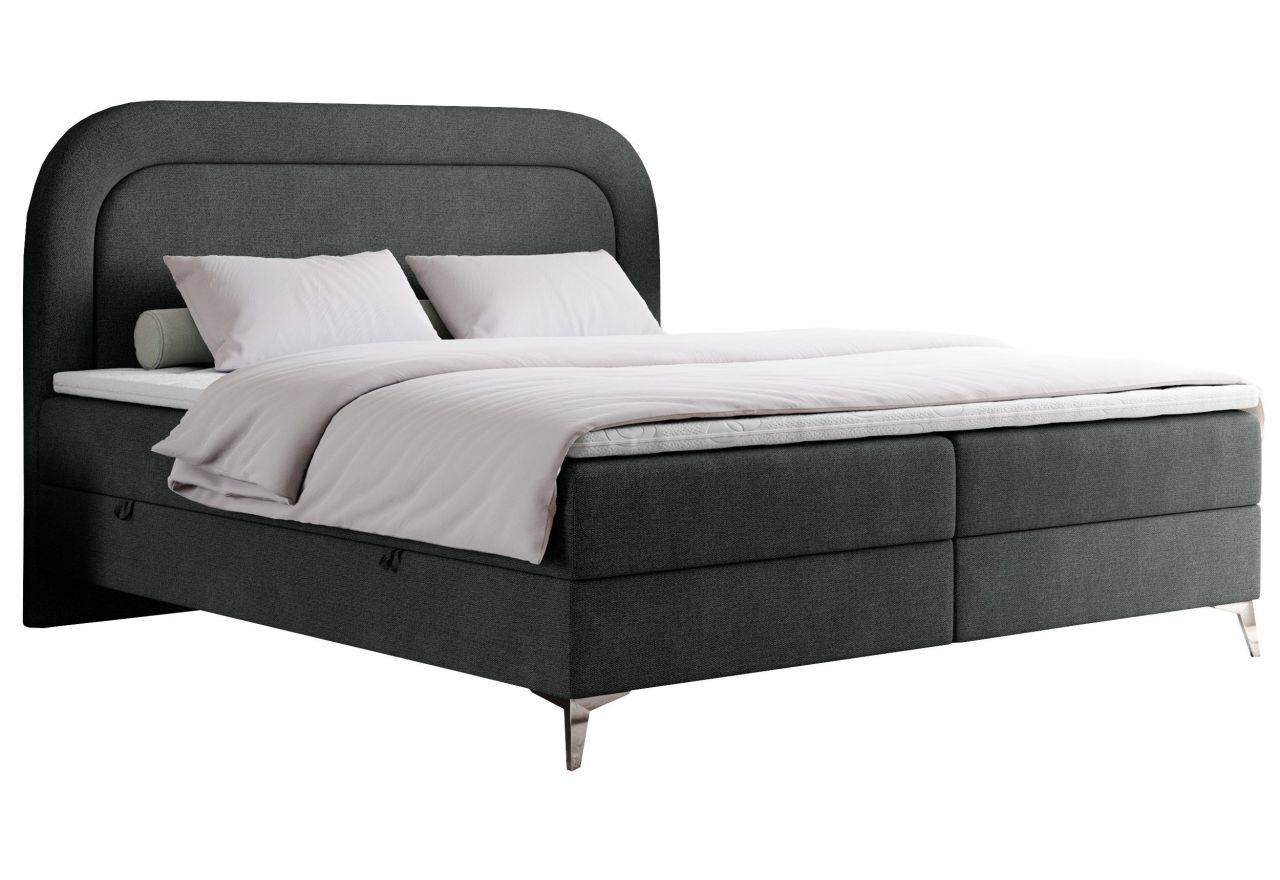 Łóżko kontynentalne EIRA 200x200 - H4 - ciemnoszary, struktura