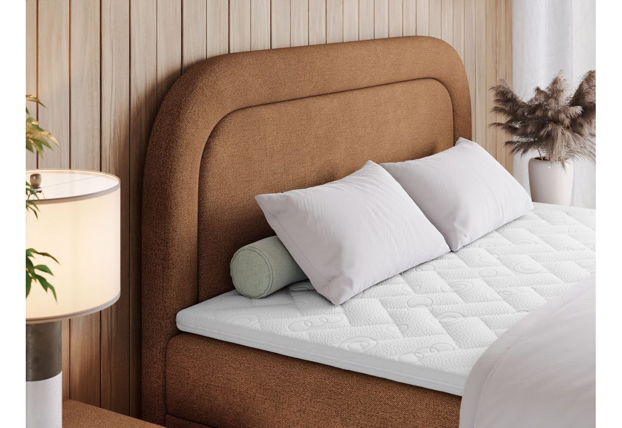 Łóżko kontynentalne EIRA 120x200 - H3 - pomarańczowy, struktura