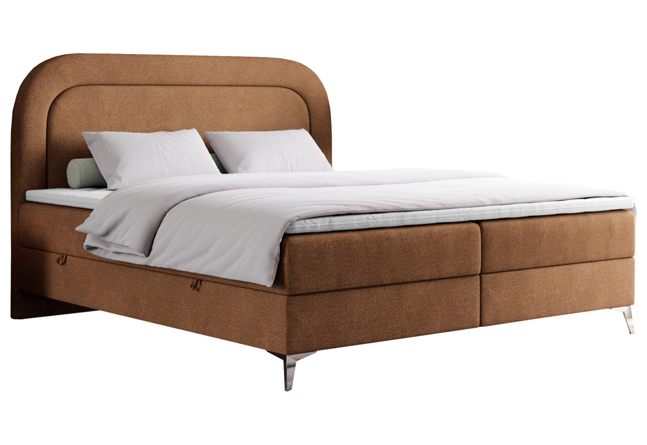 Łóżko kontynentalne EIRA 160x200 - H3 - pomarańczowy, struktura