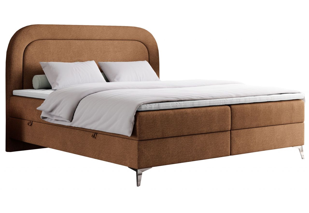 Łóżko kontynentalne EIRA 180x200 - H3 - pomarańczowy, struktura