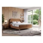 Łóżko kontynentalne EIRA 140x200 - H4 - pomarańczowy, struktura