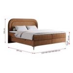 Łóżko kontynentalne EIRA 140x200 - H4 - pomarańczowy, struktura