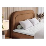 Łóżko kontynentalne EIRA 180x200 - H4 - pomarańczowy, struktura