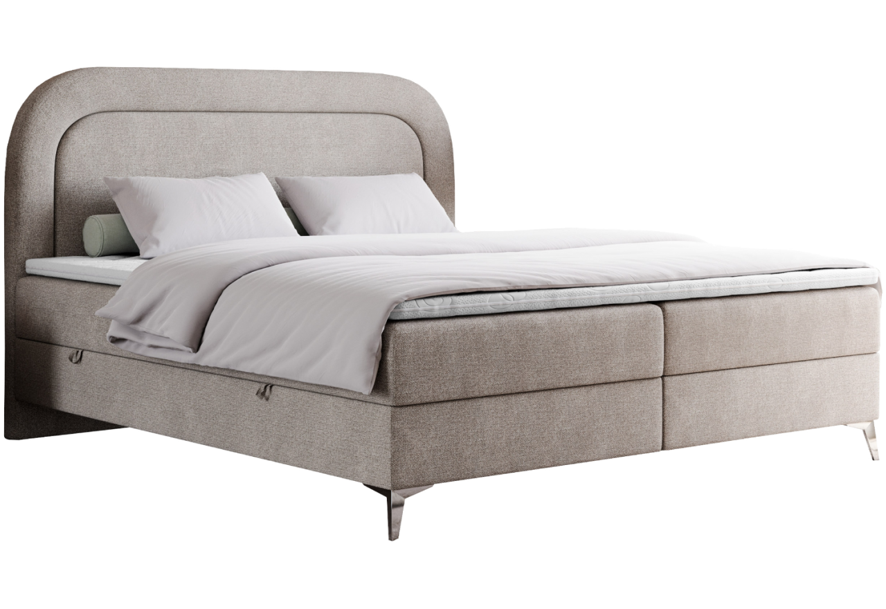 Łóżko kontynentalne EIRA 200x200 - H3 - beżowy, struktura