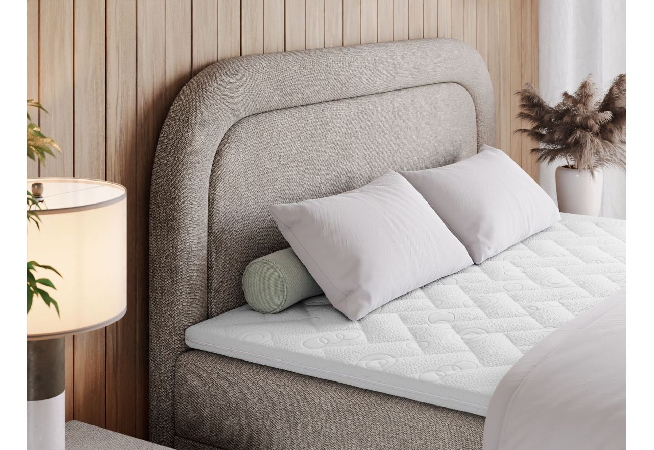 Łóżko kontynentalne EIRA 200x200 - H3 - beżowy, struktura