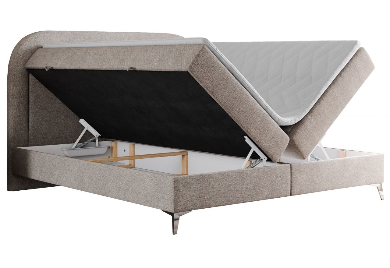 Łóżko kontynentalne EIRA 200x200 - H3 - beżowy, struktura