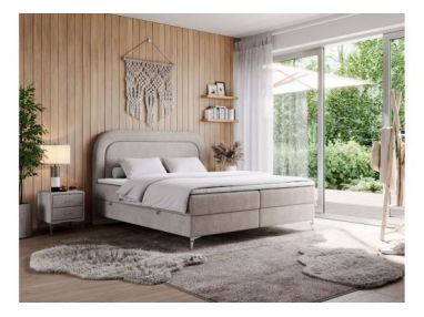 Łóżko kontynentalne EIRA 180x200 - H4 - beżowy, struktura