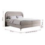 Łóżko kontynentalne EIRA 200x200 - H4 - beżowy, struktura