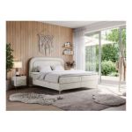 Łóżko kontynentalne EIRA 140x200 - H3 - beżowy, welwet