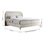 Łóżko kontynentalne EIRA 180x200 - H3 - beżowy, welwet