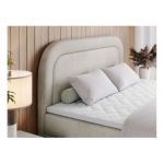 Łóżko kontynentalne EIRA 180x200 - H3 - beżowy, welwet