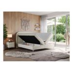 Łóżko kontynentalne EIRA 200x200 - H3 - beżowy, welwet