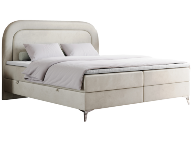 Łóżko kontynentalne EIRA 180x200 - H4 - beżowy, welwet