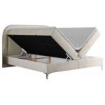 Łóżko kontynentalne EIRA 180x200 - H4 - beżowy, welwet