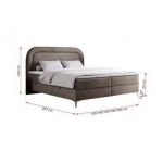 Łóżko kontynentalne EIRA 120x200 - H3 - brązowy, welwet