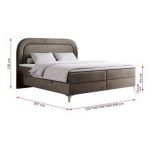 Łóżko kontynentalne EIRA 120x200 - H4 - brązowy, welwet