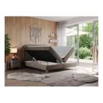 Łóżko kontynentalne EIRA 120x200 - H4 - brązowy, welwet