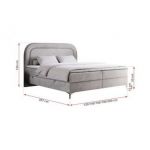 Łóżko kontynentalne EIRA 120x200 - H3 - jasnoszary, welwet