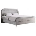 Łóżko kontynentalne EIRA 180x200 - H3 - jasnoszary, welwet