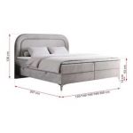 Łóżko kontynentalne EIRA 120x200 - H4 - jasnoszary, welwet