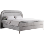 Łóżko kontynentalne EIRA 140x200 - H4 - jasnoszary, welwet