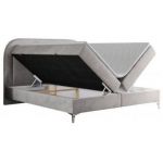 Łóżko kontynentalne EIRA 140x200 - H4 - jasnoszary, welwet