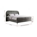 Łóżko kontynentalne EIRA 120x200 - H3 - ciemnoszary, welwet