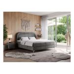 Łóżko kontynentalne EIRA 160x200 - H4 - ciemnoszary, welwet