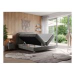 Łóżko kontynentalne EIRA 180x200 - H4 - ciemnoszary, welwet