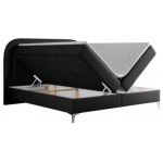 Łóżko kontynentalne EIRA 140x200 - H3 - czarny, ekoskóra